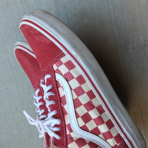 VANS Off the Wall Old Skool Checkered‎ Suede Canvas Mens Red Sneakers 6.5 - Picture 8 of 8